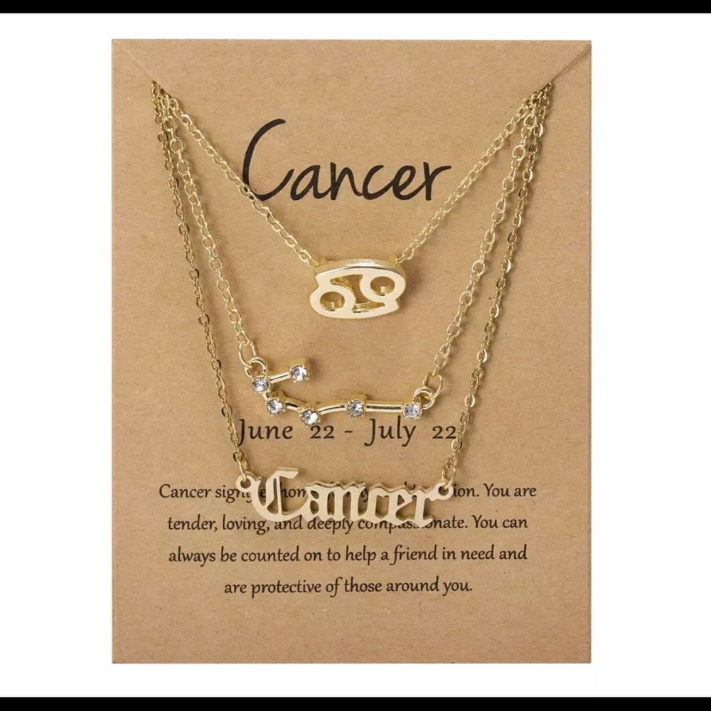 CANCER 3ย PIECEโSET ZODIAC, CONSTELLATION,โ SIGNATUREโNECKLACES